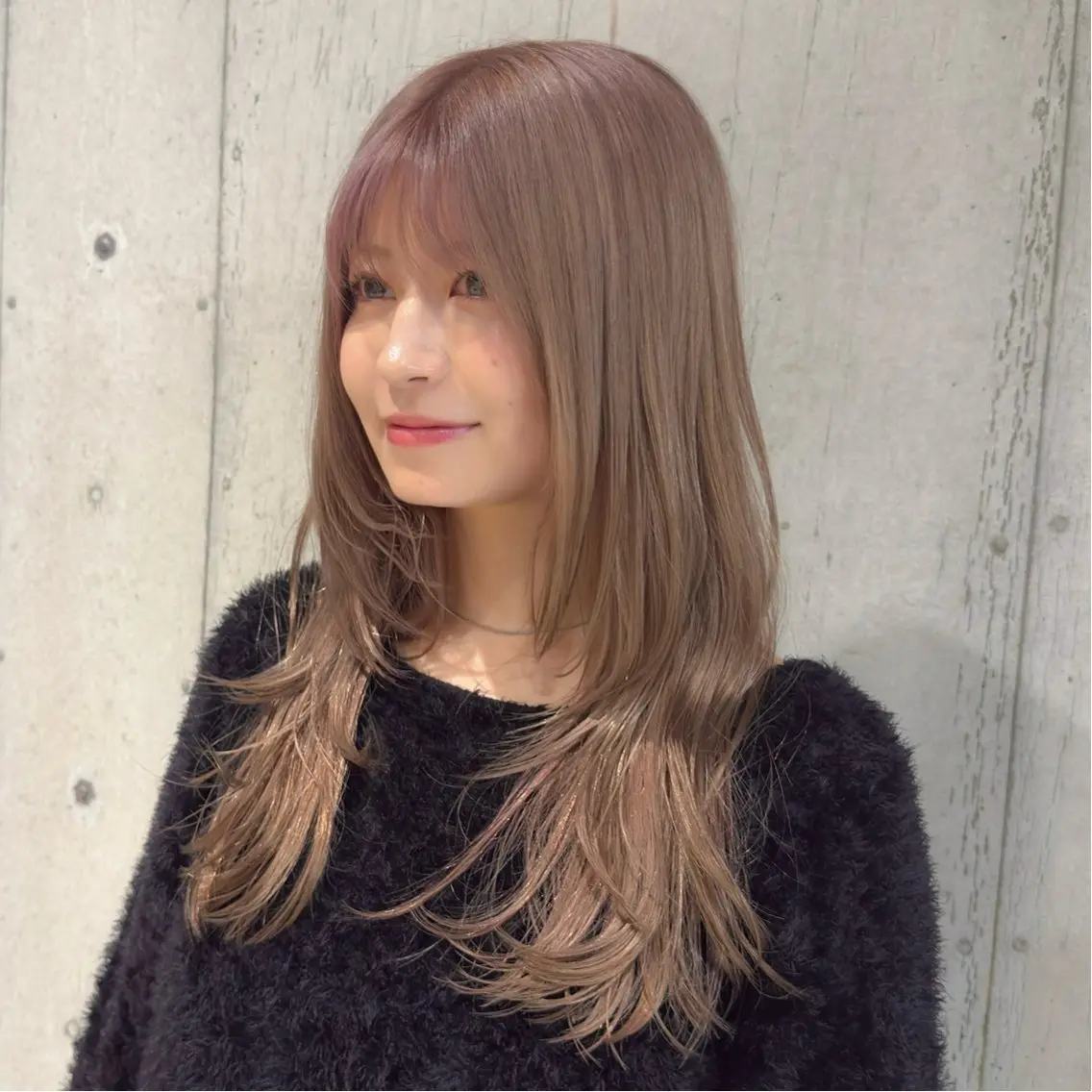 ロング カラー ベージュカラー ピンクカラー ピンクベージュ ヘアカラー トリートメント 柔め透明感血色カラー 暖色/レイヤー/ゆいのヘアスタイル
