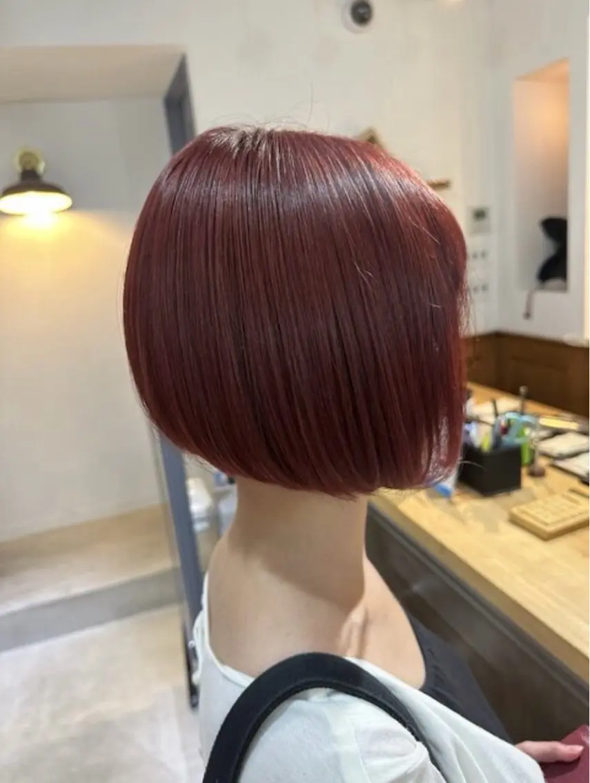 ショート カラー ヘアカラー 透明感カラー/艶/ 暖色カラー/髪質改善のヘアスタイル