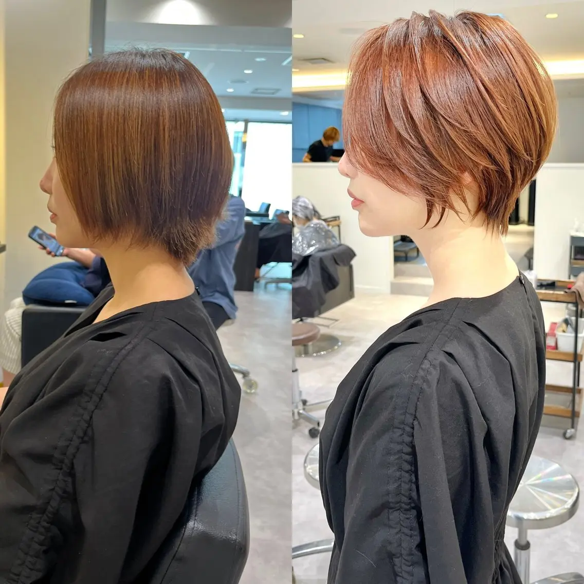 ショート カラー カット ヘアカラー 襟足でお悩みの方✂︎ くびれ職人ハシモトのヘアスタイル