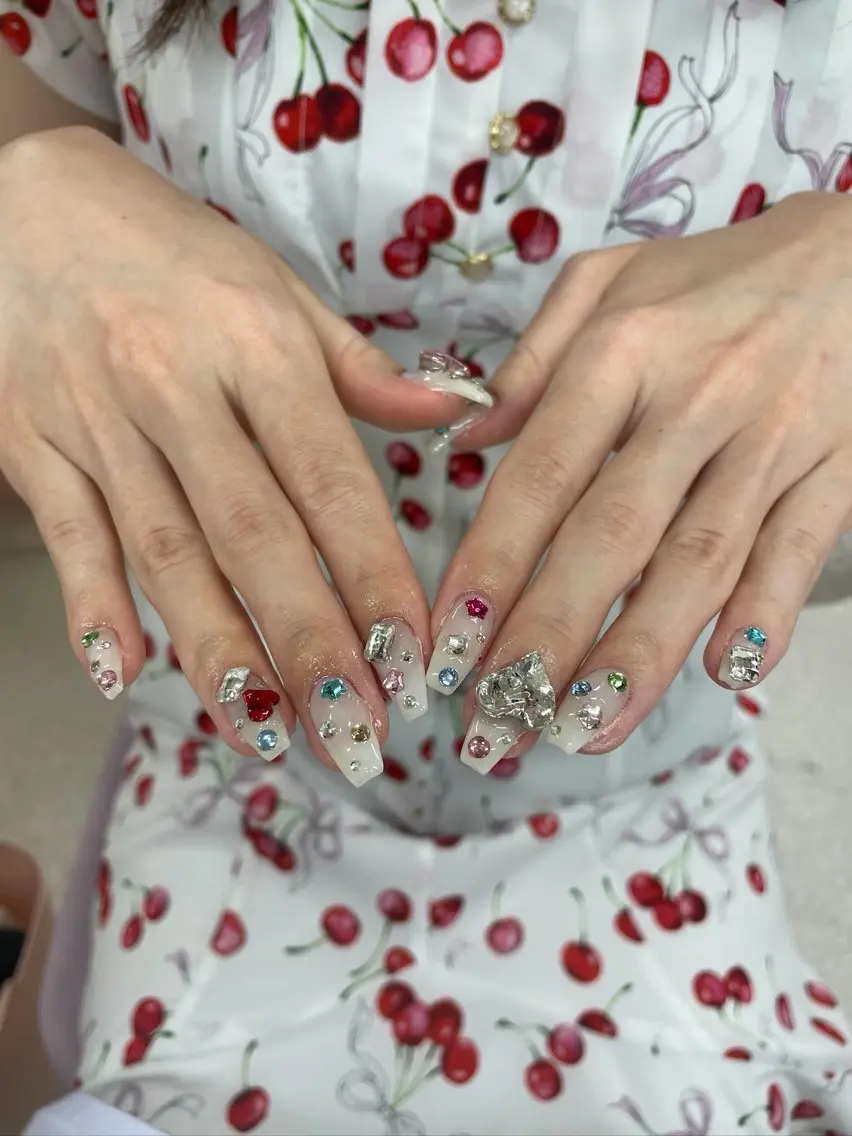 ネイル ガーリー ワンホンネイル ハンドネイル nailsalon popoのネイルデザイン