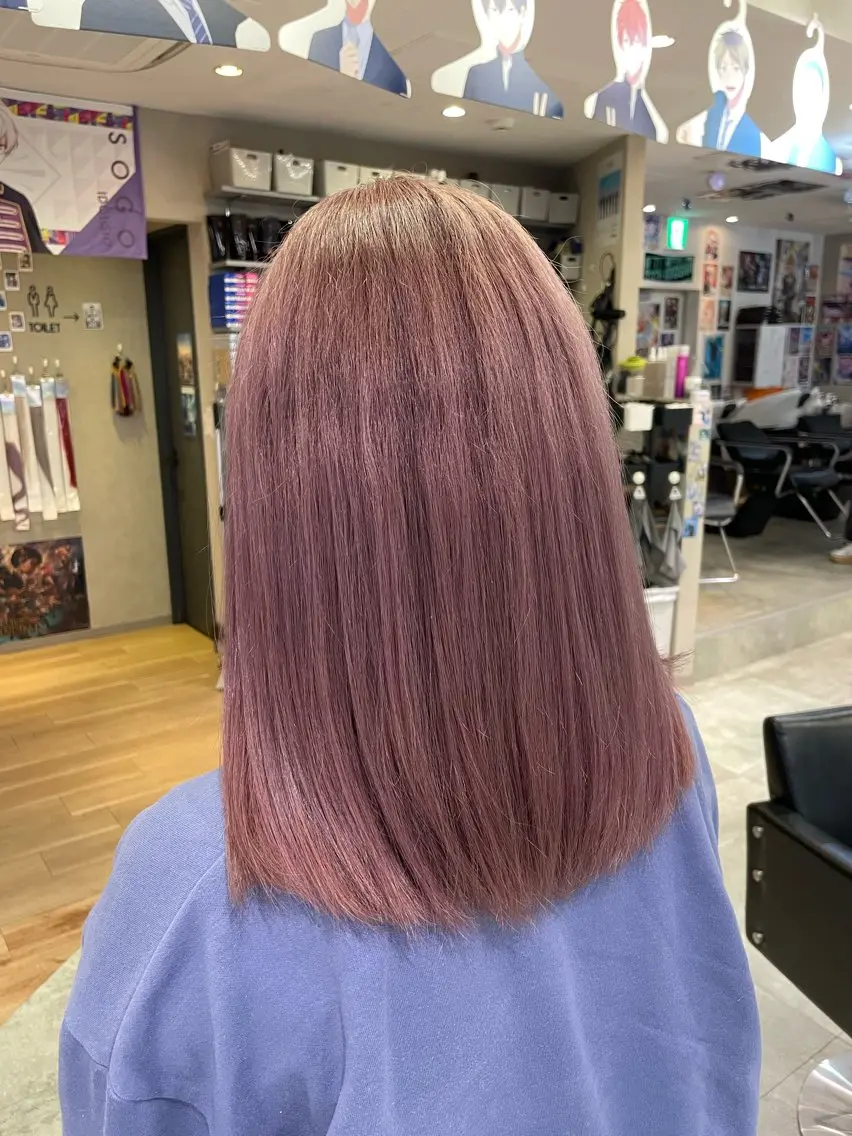 カラー ベージュカラー ピンクカラー ピンクベージュ ヘアカラー オタク🍒 モロホシユウキのヘアスタイル