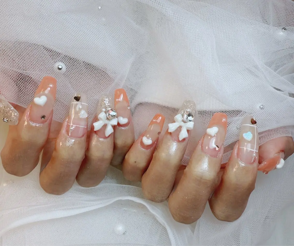 ロング ハンドネイル nailsalon jasmine 疋田のネイルデザイン