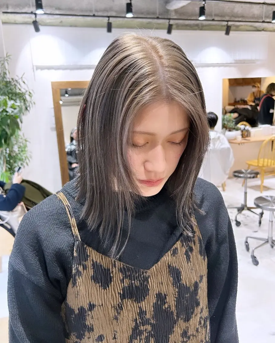 ミディアム カラー カット ヘアカラー トリートメント ヘアセット 🌷横浜/レイヤー /艶カラー🌷のヘアスタイル