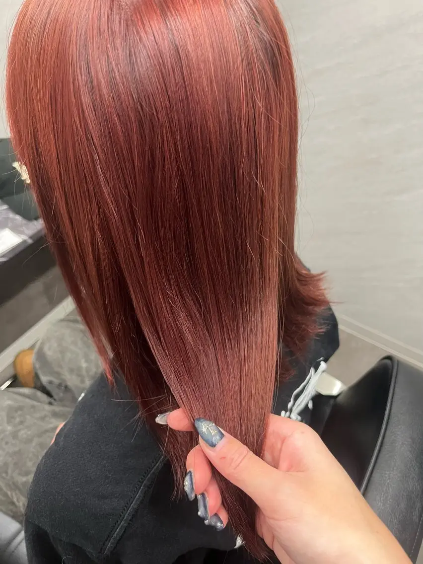 ミディアム カラー 透明感カラー ピンクカラー 髪質改善 似合わせカット カット ヘアカラー トリートメント なんば/個室サロン タナカヒナ🌼のヘアスタイル