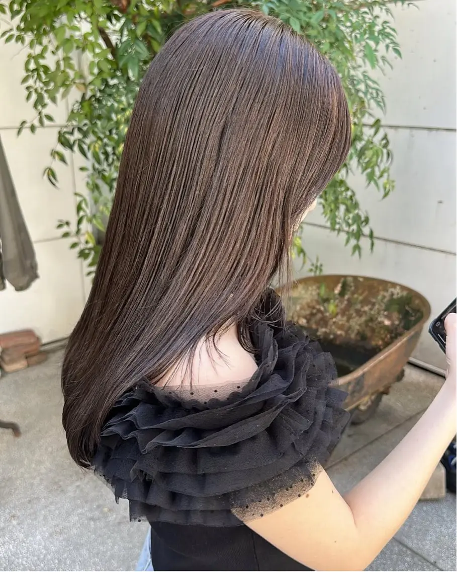 セミロング カラー ヘアカラー トリートメント 柔らかいcolor 🌿harukaのヘアスタイル