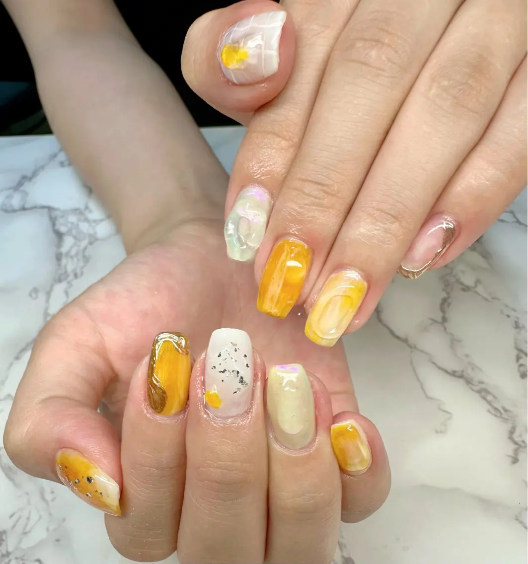 ネイル フレンチネイル マグネットネイル ニュアンスネイル ワンカラーネイル 夏ネイル Mai’s nailのネイルデザイン