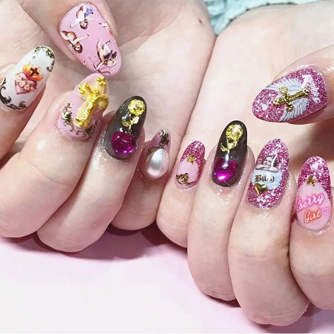 ネイル 渋谷／チップ長さ出し 👑アプレgel-xのネイルデザイン