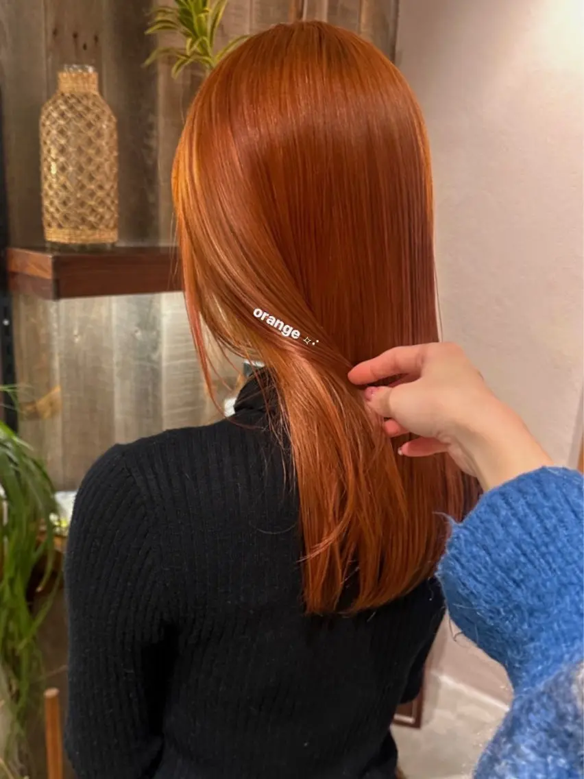 セミロング カラー ダブルカラー 縮毛矯正 ヘアカラー トリートメント 暖色カラー/レイヤー 🌙 オノユリカのヘアスタイル