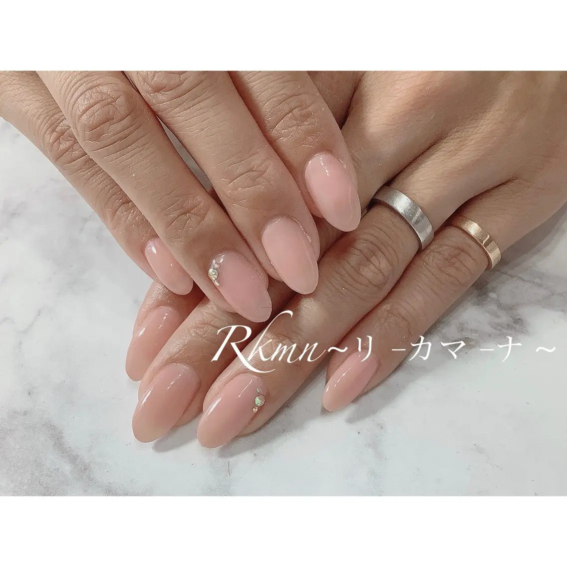 ネイル アートネイル ピンク シンプルネイル 春ネイル ハンドネイル フットネイル ハンドケア Rkmn ~リ-カマ-ナ~のネイルデザイン