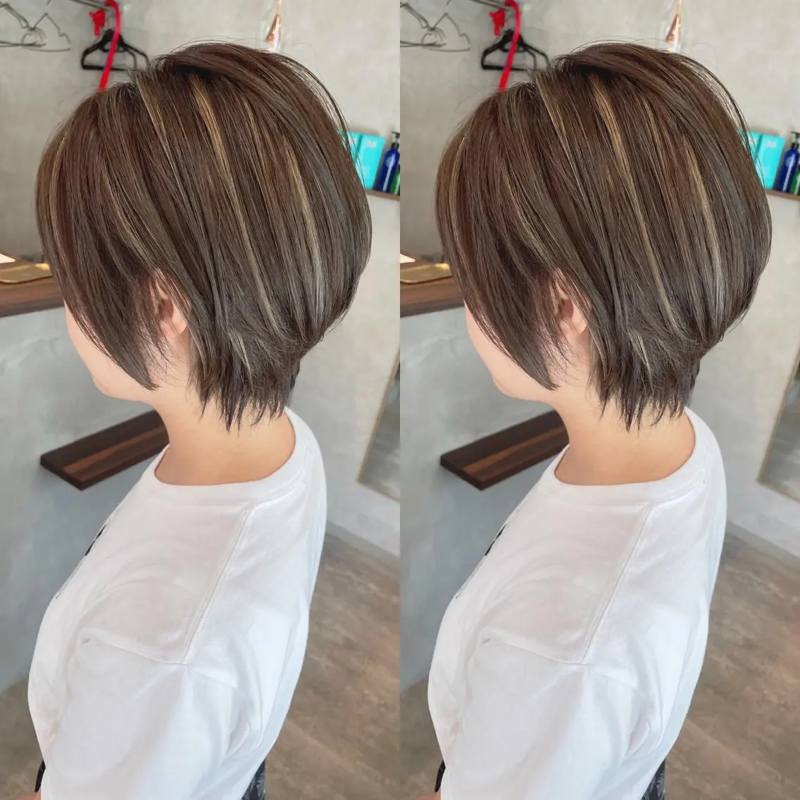 ショート カラー ショートボブ ハイライトカラー ボブ ハイライト ショートヘア ヘアカラー トリートメント RIENSリエンス ✂️木村康二✂️のヘアスタイル