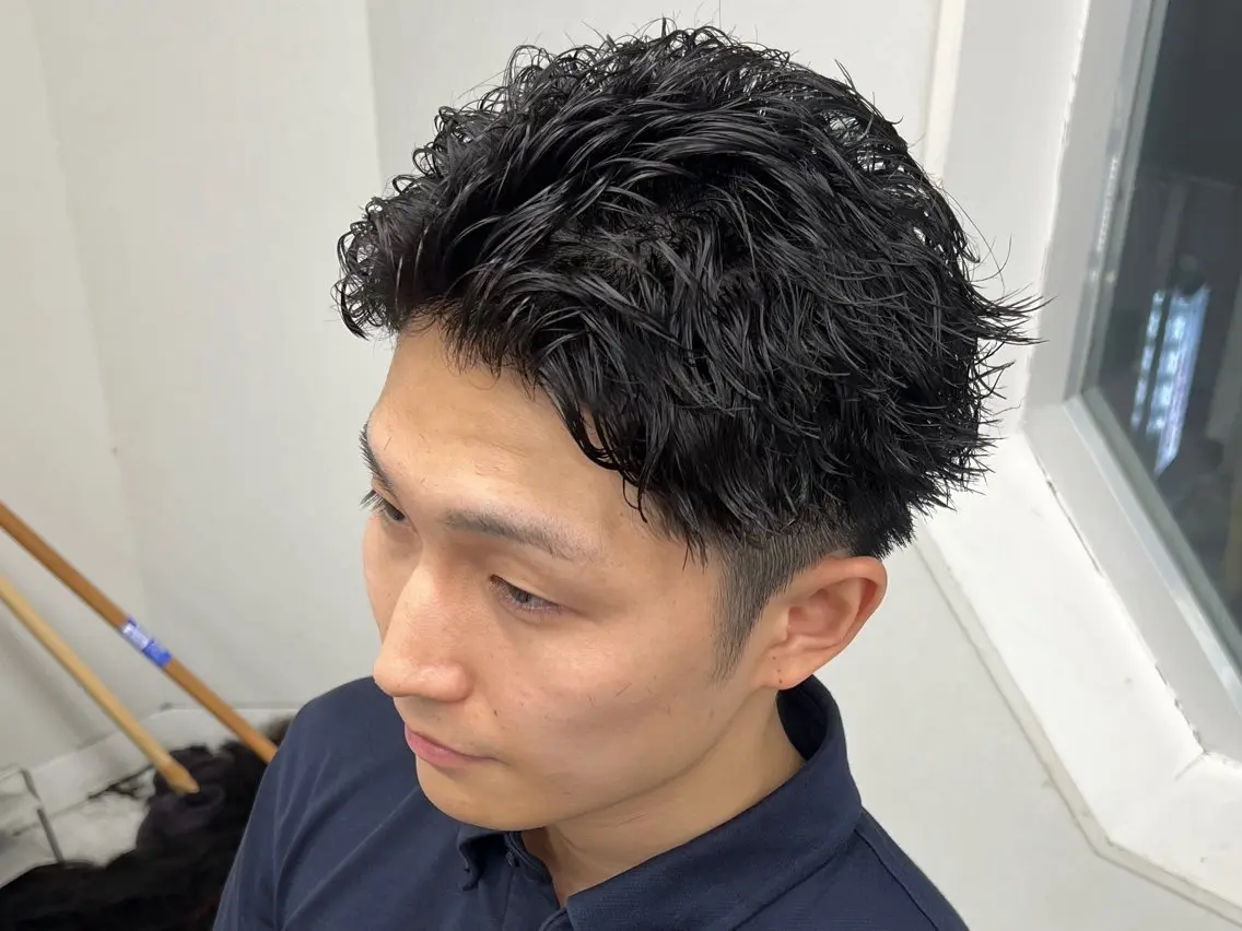 ショート パーマ メンズ カット パーマ ヘアセット 垢抜けメンズパーマ/ だいち先輩のヘアスタイル