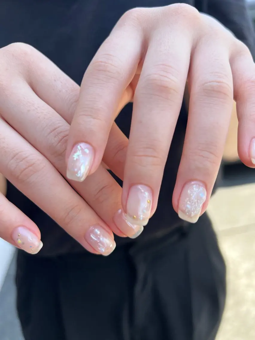 ネイル クリアネイル キラキラネイル ラメ(グリッター) Ri.nail オクマトモカのネイルデザイン