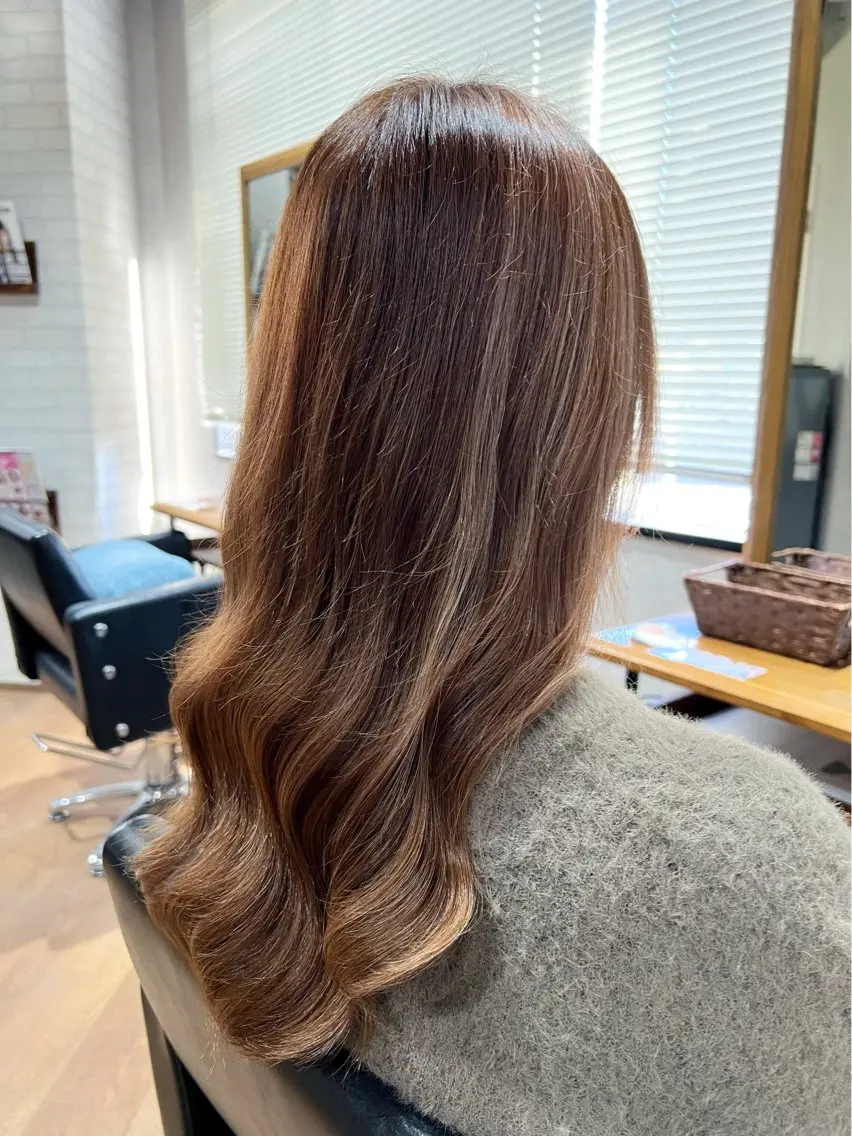 ロング カラー グレージュ カット ヘアカラー ✨ハイトーン カラー福岡拓也✨のヘアスタイル