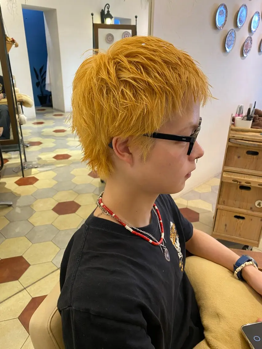 ショート カラー メンズ カット ヘアカラー 菊池大一 溝の口パーマのヘアスタイル