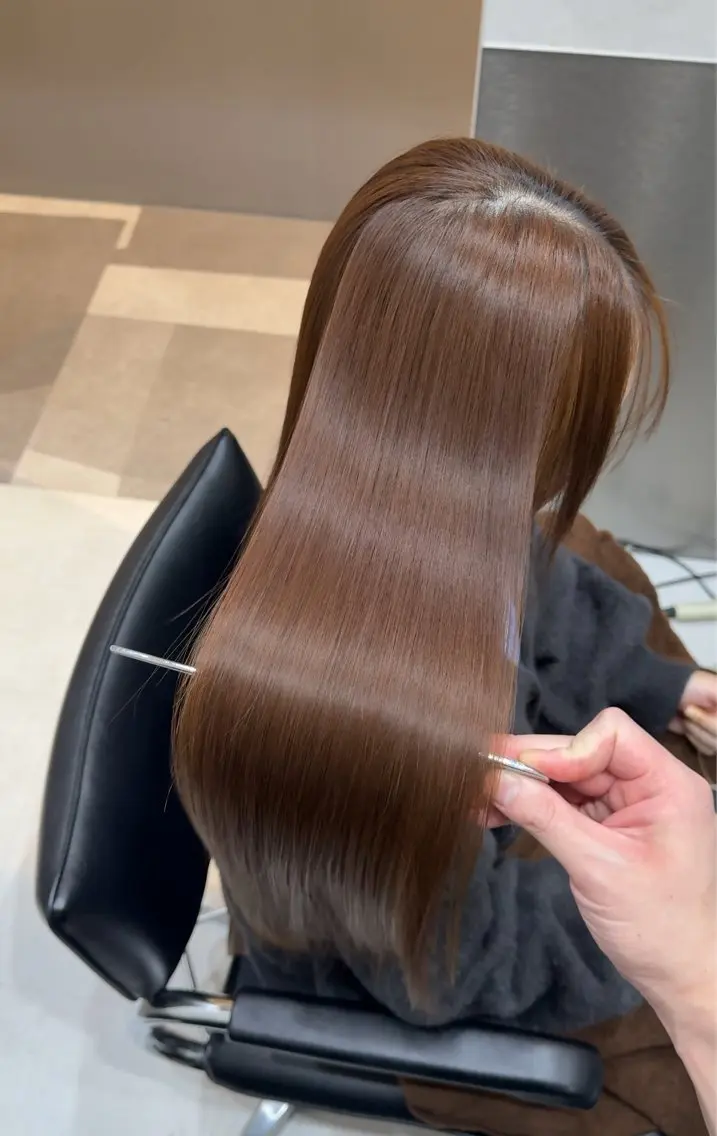 ロング 縮毛矯正 トリートメント 縮毛矯正クロスパーマ 益子達也のヘアスタイル