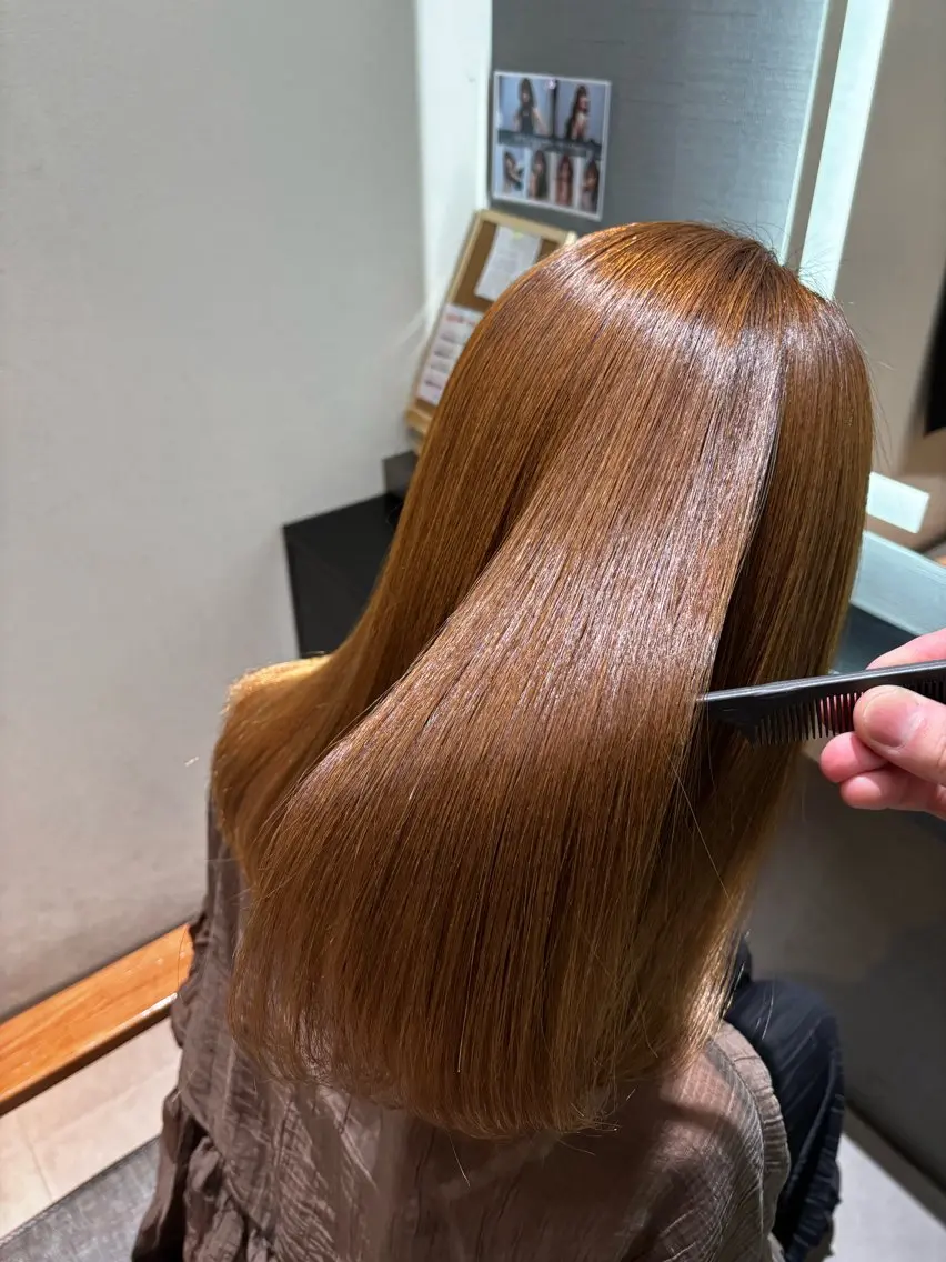 ロング 髪質改善 酸性ストレート 縮毛矯正 ✂︎髪質改善&透明感 YOSHIKI✂︎のヘアスタイル