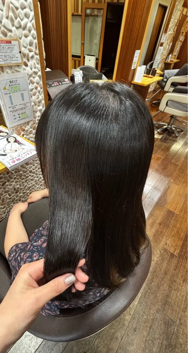 ロング カット 縮毛矯正 トリートメント ボブスタイル/ えぐちりほのヘアスタイル
