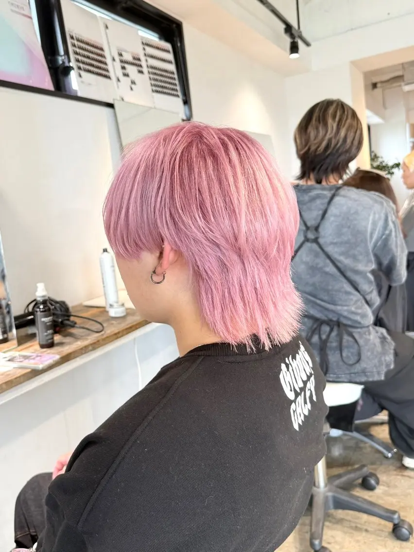 カラー メンズ メンズブリーチ マッシュウルフ マッシュ メンズパーマ メンズウルフカット カット ヘアカラー トリートメント 骨格補正施術/メンズ 専門美容師/YUYAのヘアスタイル