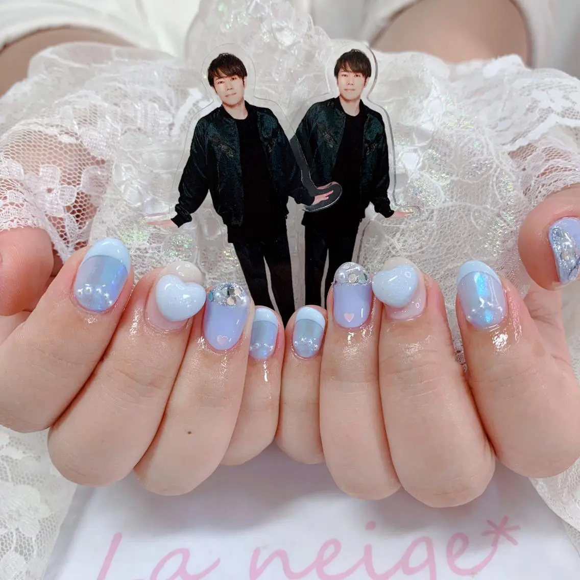 ネイル ハート ハンドネイル La neige* yuki 🐩🌙のネイルデザイン