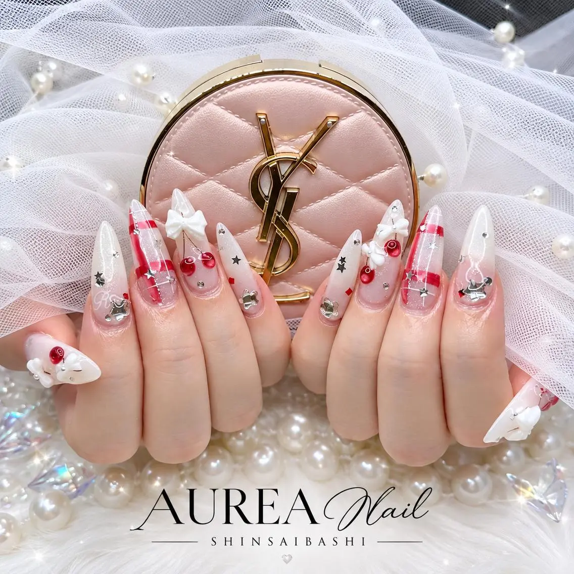 ネイル 長さ出し 韓国ネイル ロングネイル 持ち込み ネイルチップ ハンドネイル H-nail ロング/3D/Y2Kのネイルデザイン