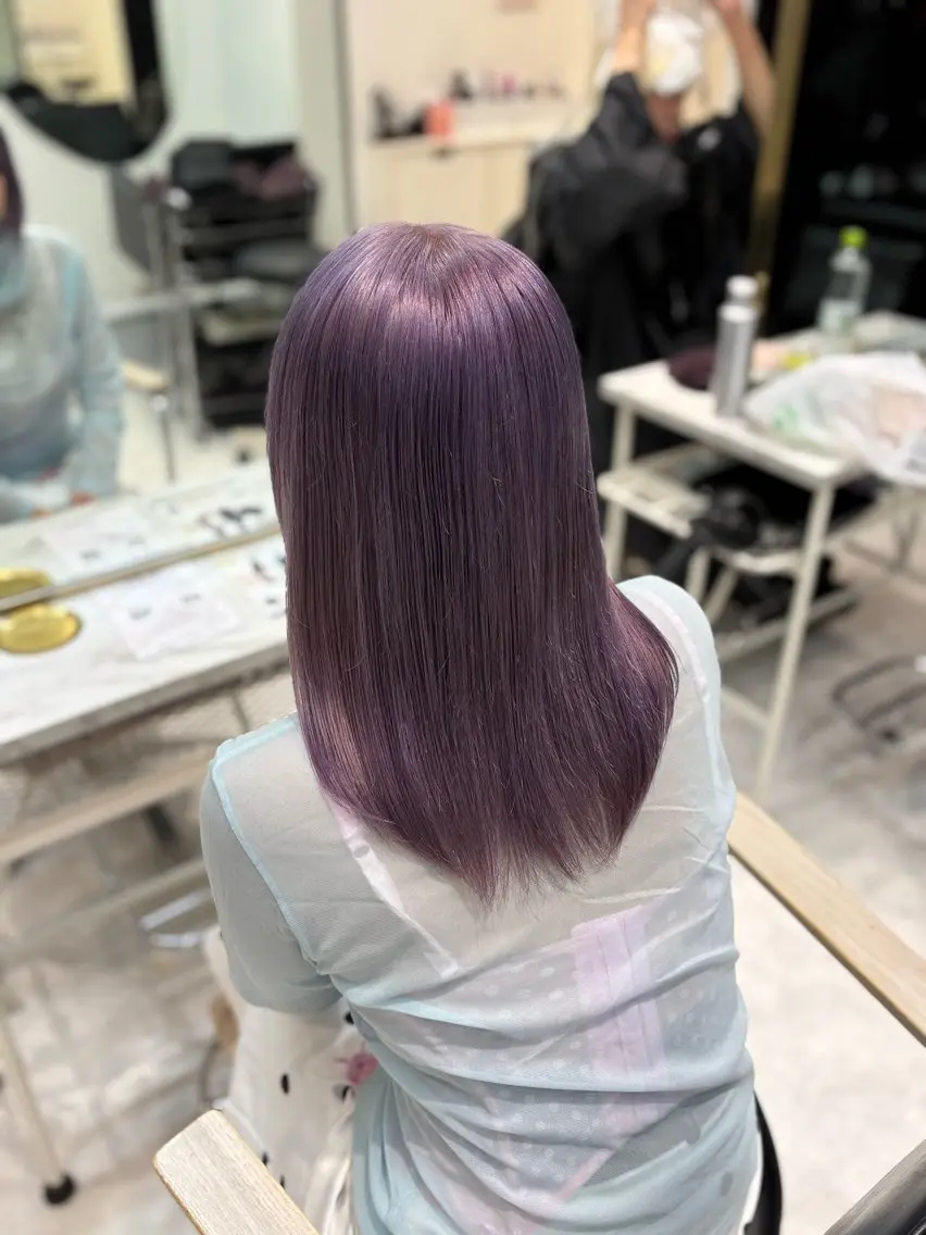 ロング カラー ヘアカラー トリートメント ヘアセット 色落ち綺麗🩰ハイ トーン🎀RINKAのヘアスタイル