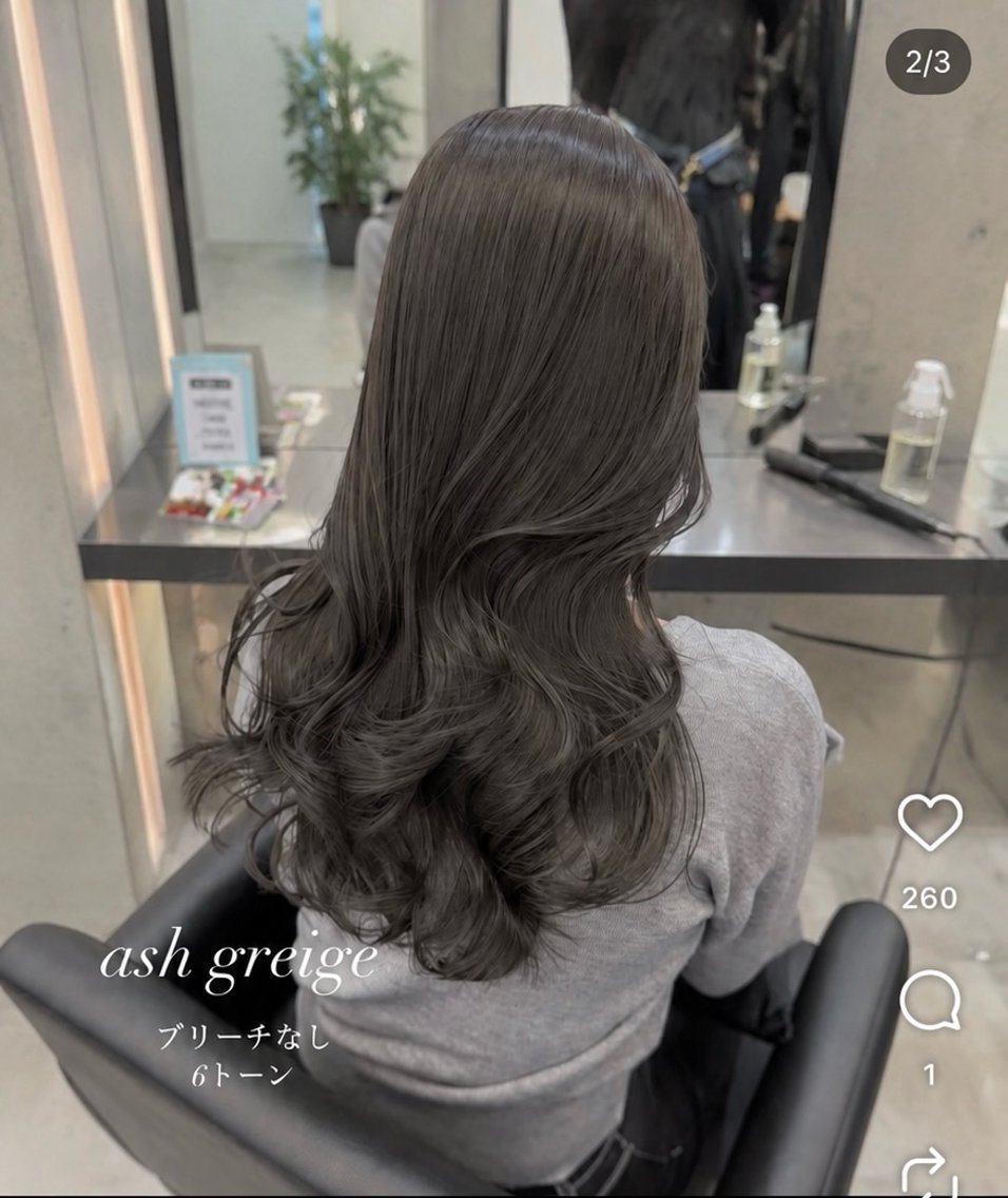 ロング カラー レイヤーカット カット ヘアカラー ヘアセット 💖レイヤー縮毛矯正 透明感カラー虎白💖のヘアスタイル