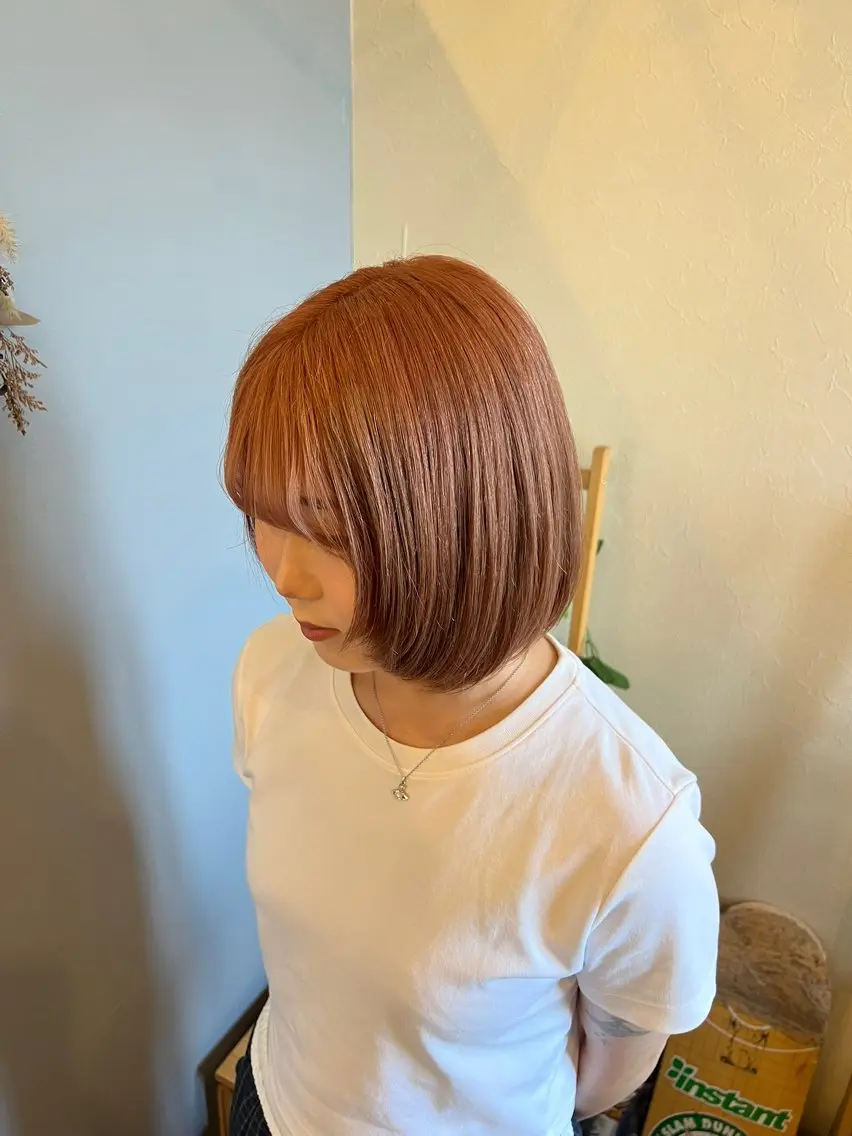 カラー ブリーチ ブラウンカラー オレンジ オレンジブラウン 🌟横田 千波🌟のヘアスタイル