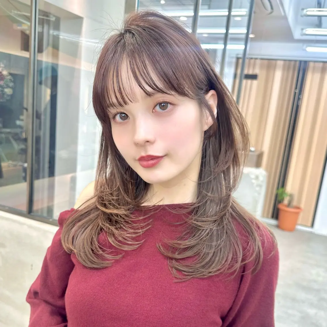 セミロング カラー カット ヘアカラー トリートメント 縮毛/レイヤー 韓国/橋口のヘアスタイル