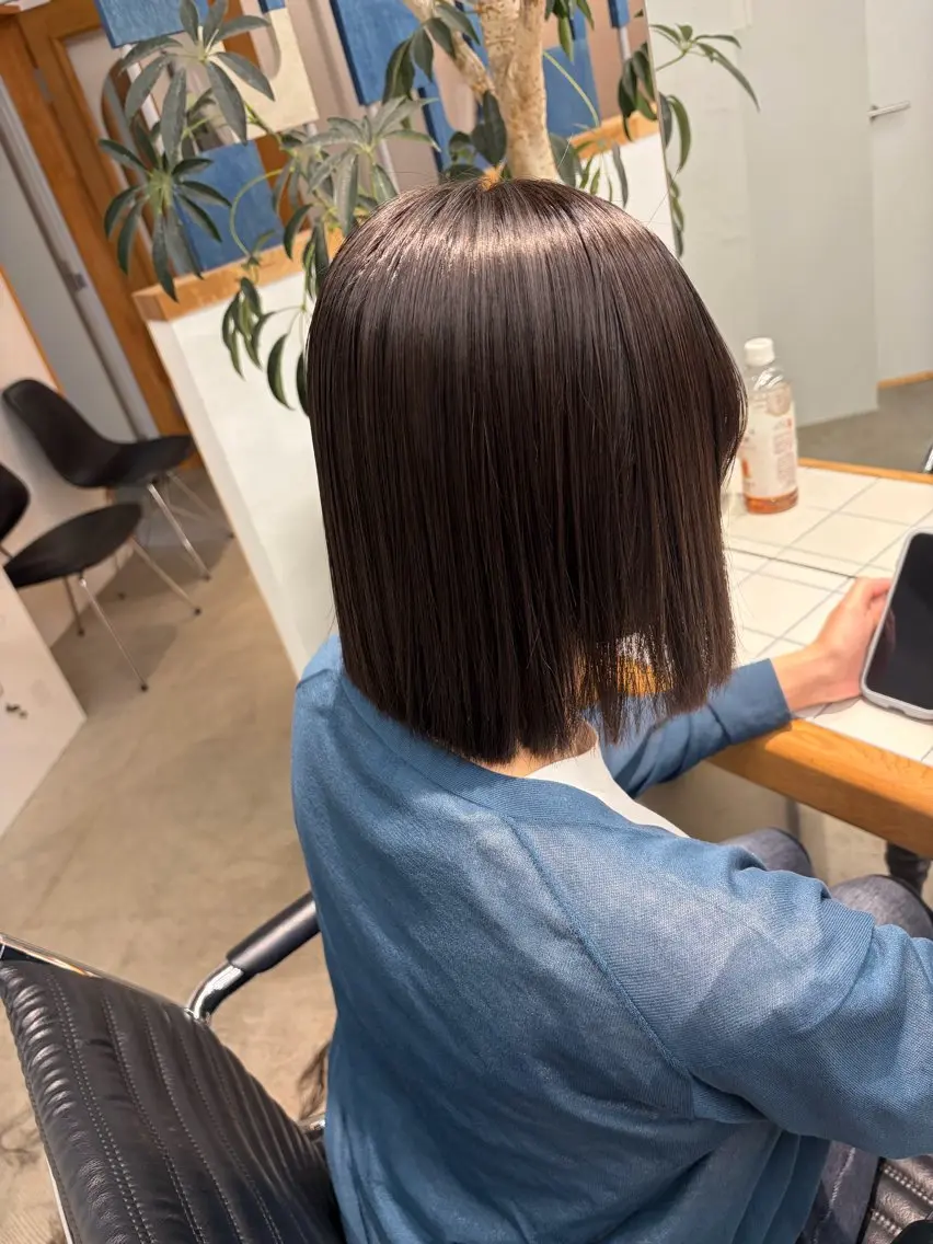 ミディアム 縮毛矯正 かすみ/名駅徒歩5分 /カットモデルのヘアスタイル
