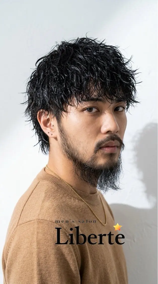 ショート パーマ メンズ メンズパーマ 心斎橋メンズサロン リベルテグリットのヘアスタイル