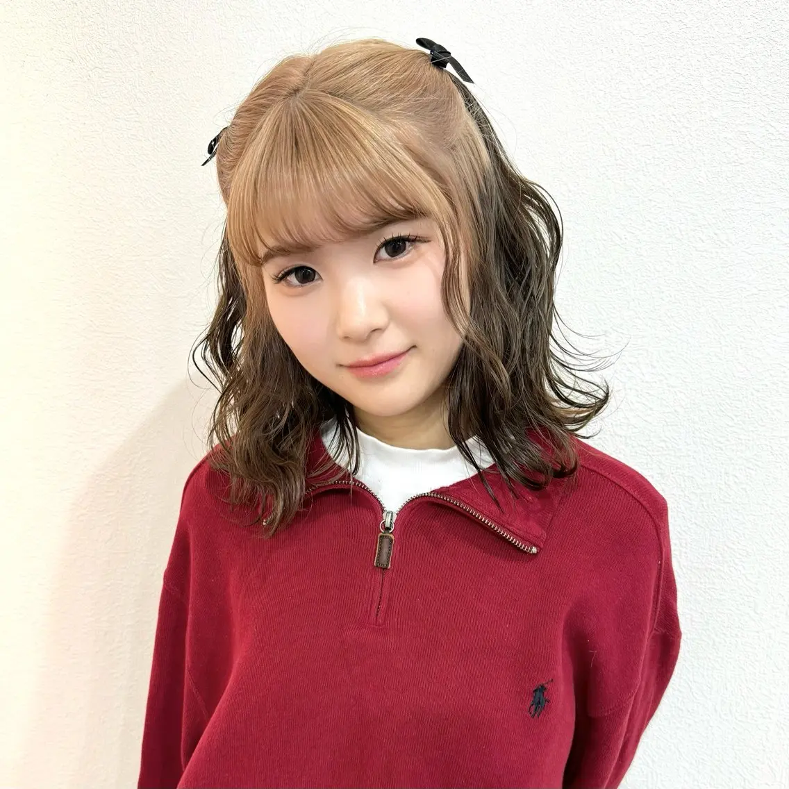 カラー ベージュカラー グレージュ ハイトーンカラー ハイトーンベージュ ミルクティーベージュ エクステモデル募集 💗大阪梅田/川上のヘアスタイル