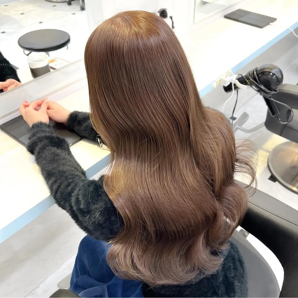 ロング カラー ヘアアレンジ ベージュカラー ヨシンモリ 💖韓国ヘアの匠 💖TAKUMI💖のヘアスタイル