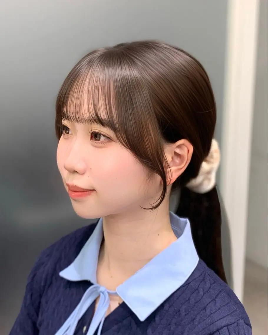 ロング カット ヘアカラー トリートメント 🎀韓国風顔周り× 透明感/梅田/アリサのヘアスタイル