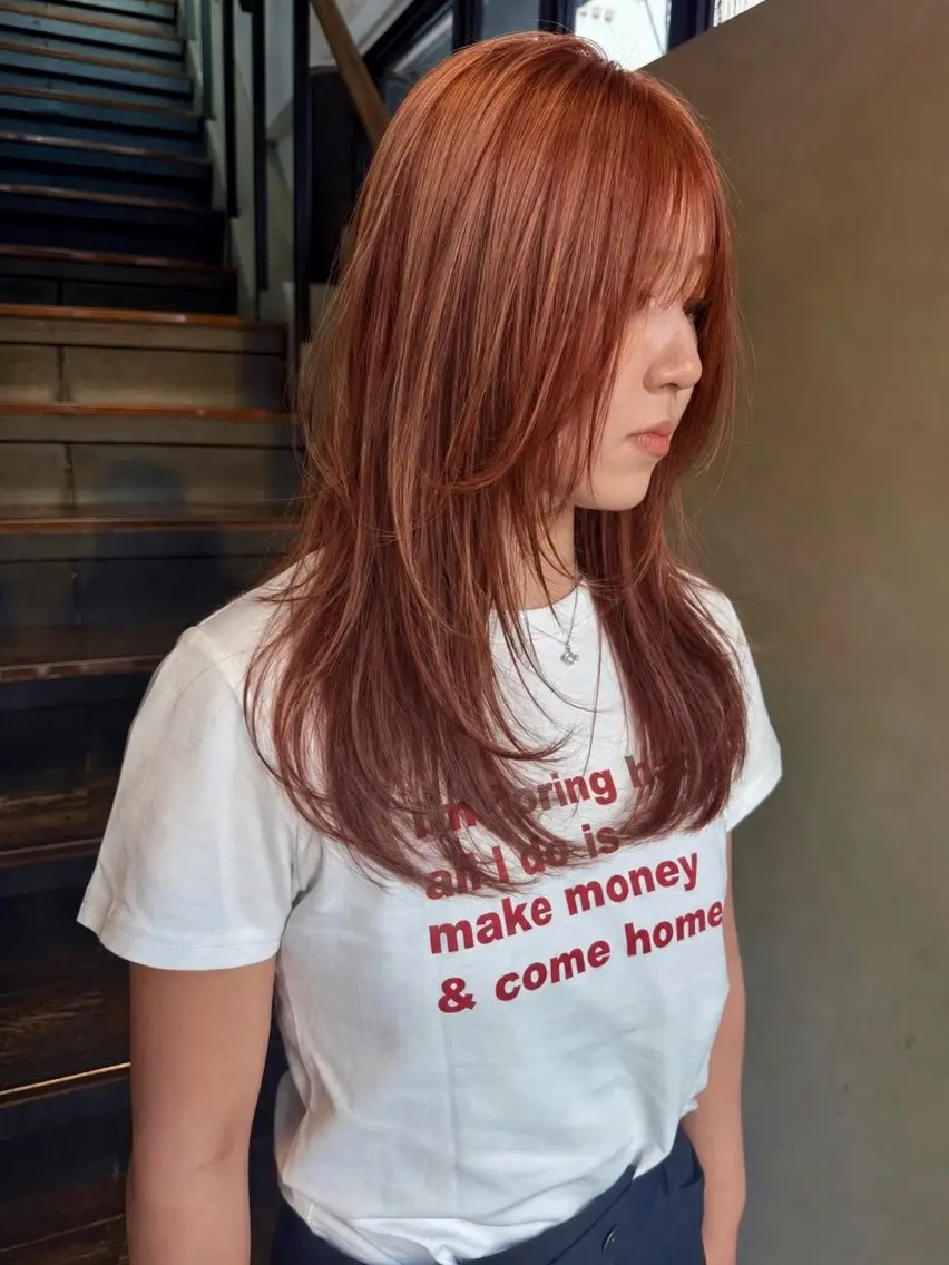 ロング カラー ブリーチ ダブルカラー ブリーチなしカラー カット ヘアカラー レイヤー / ボブ/ ダブルカラーsakiのヘアスタイル