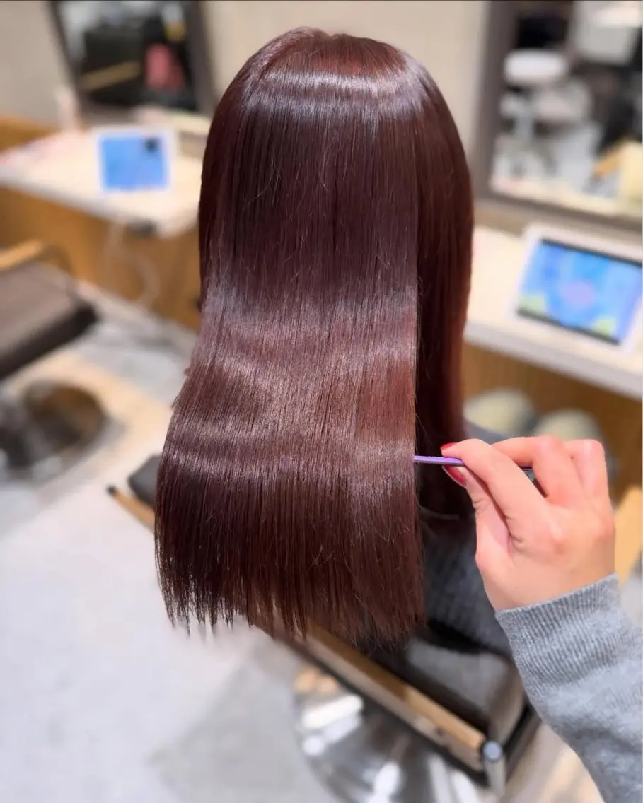 セミロング カラー ヘアカラー トリートメント ヘアセット/レイヤー 赤み消し/はるかのヘアスタイル