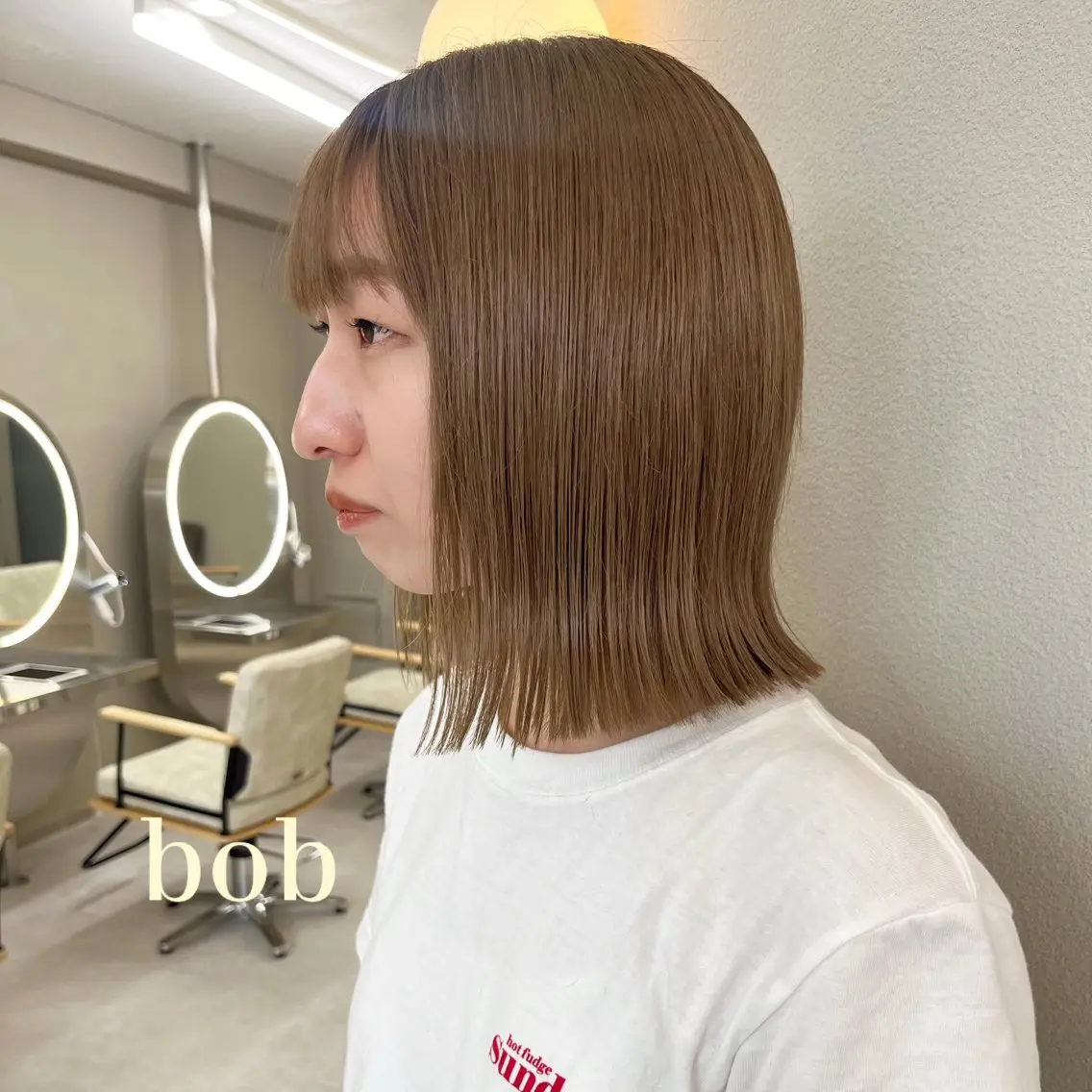 ミディアム 切りっぱなしボブ ボブ 外ハネヘア 🧡AYARI 札幌 ボブ 🧡のヘアスタイル