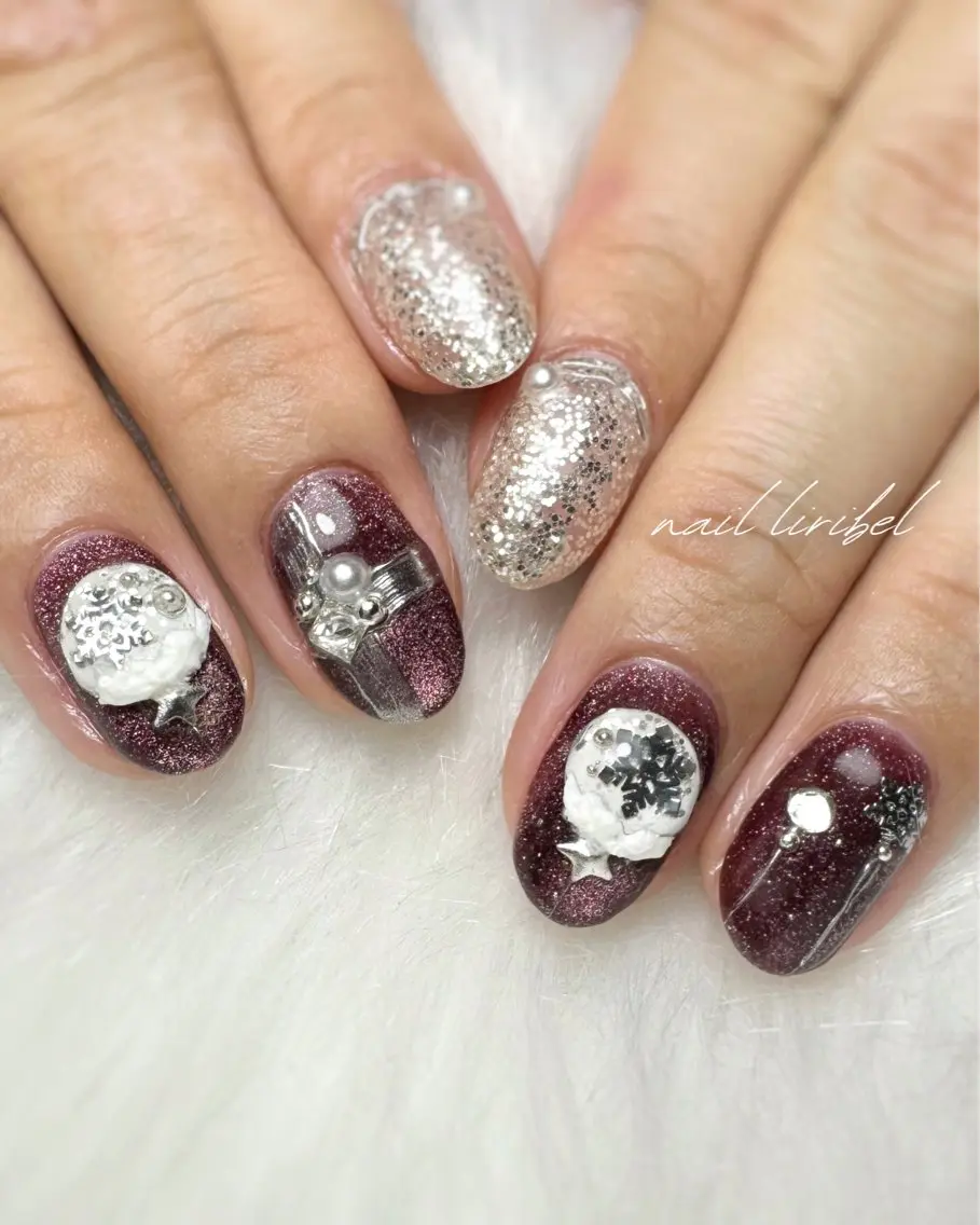 ネイル キラキラネイル 冬ネイル クリスマス Nail Liribelのネイルデザイン