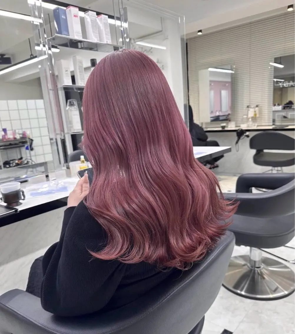 ロング カラー ヘアカラー ヘアセット 🎀愛されピンク ラベンダー💜ゆいのヘアスタイル