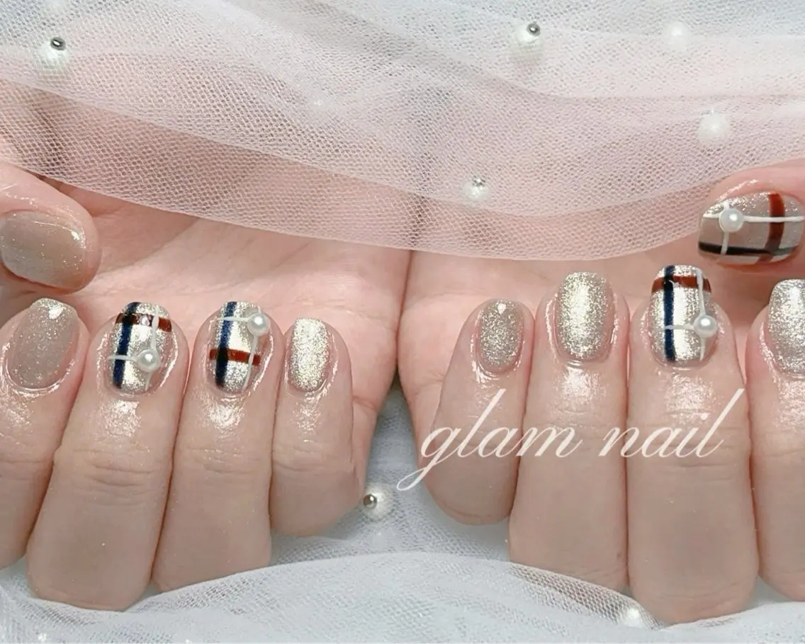 ネイル ハンドネイル エツメ💅 長さだし🎀デザインのネイルデザイン