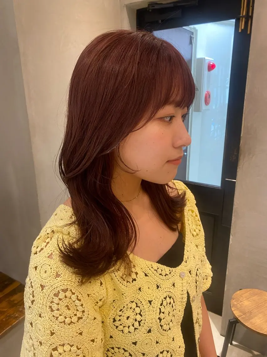セミロング カット ヘアカラー トリートメント 新宿/顔周りカット +レイヤー=しずく♩のヘアスタイル