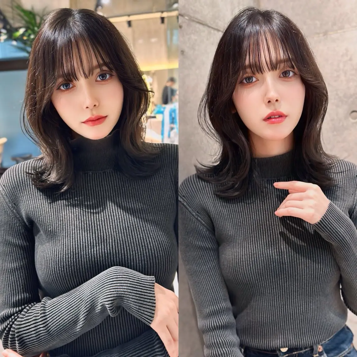 セミロング カラー ベージュカラー ブリーチ 透明感カラー ブリーチなしカラー 髪質改善 カット ヘアカラー トリートメント ✨髪質改善特化✨副 店長椎葉信乃介のヘアスタイル