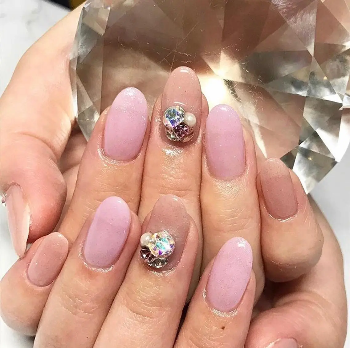 ネイル 渋谷／チップ長さ出し 👑アプレgel-xのネイルデザイン