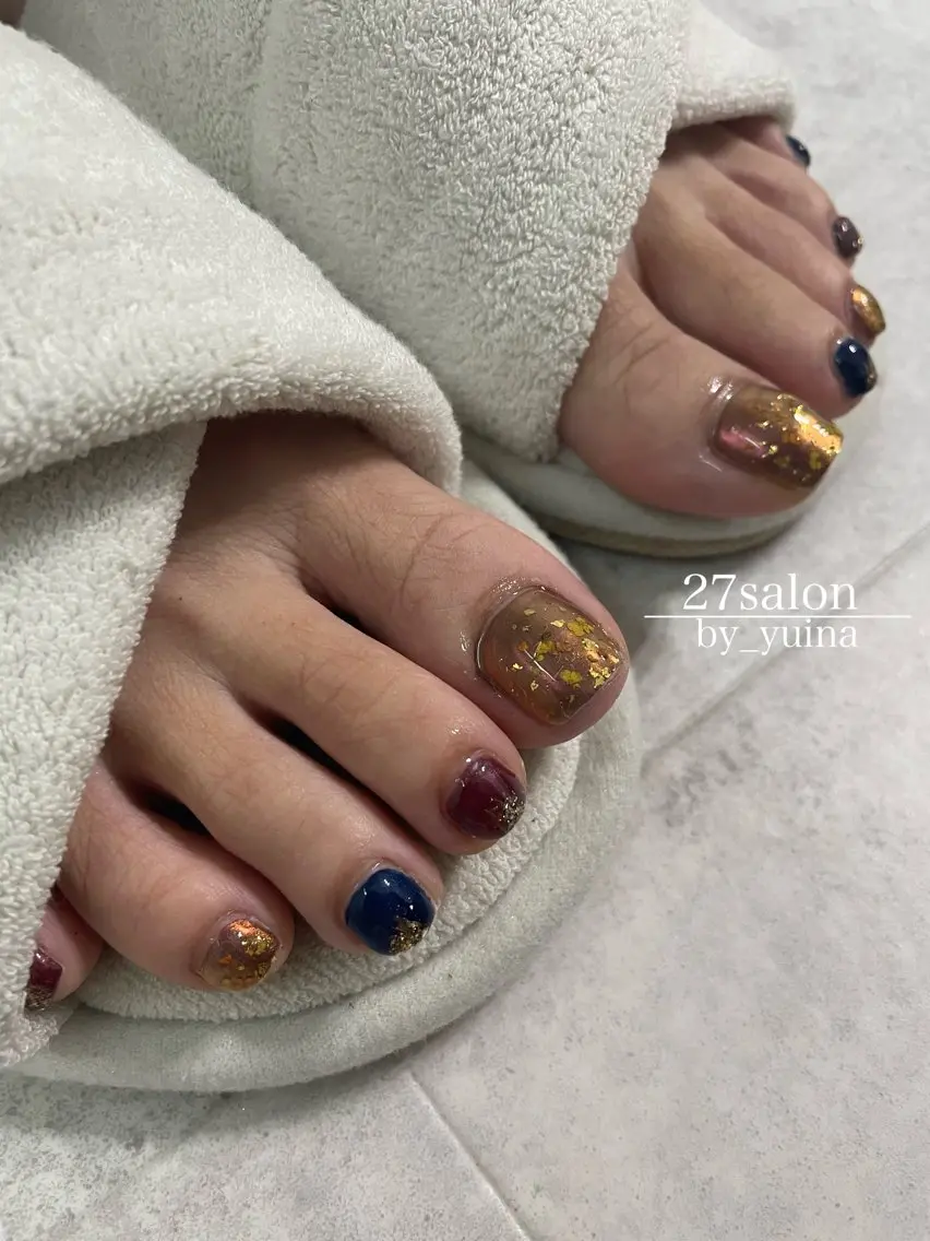 ネイル ニュアンスネイル フットネイル 27salon yuinaのネイルデザイン