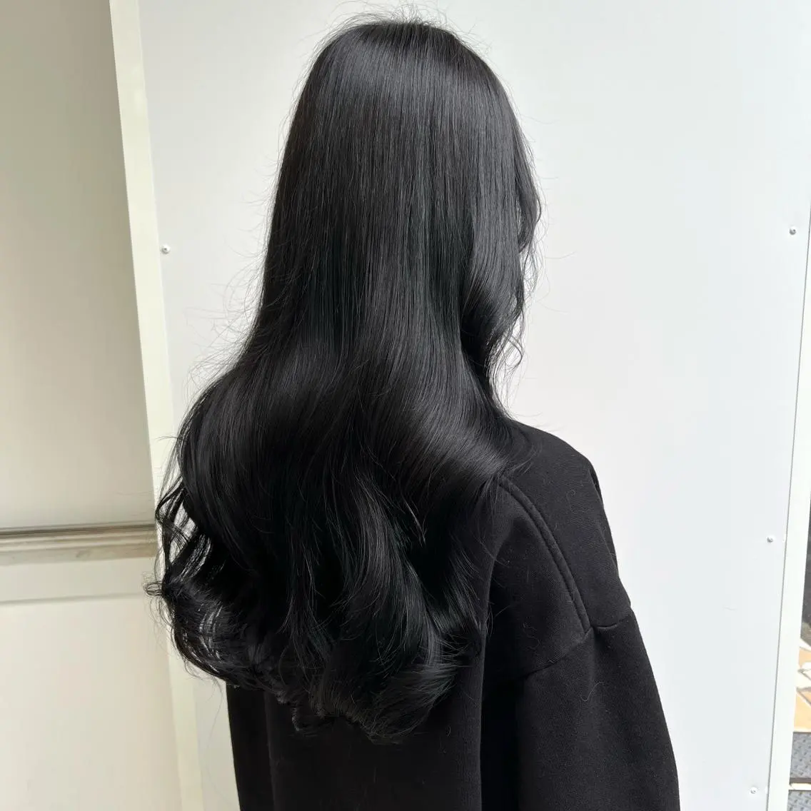 ロング カラー 黒髪 ブルーカラー ブルーブラック 透明感カラー 卒業式お呼ばれ🕊️ ヘアセット✴︎ミキのヘアスタイル