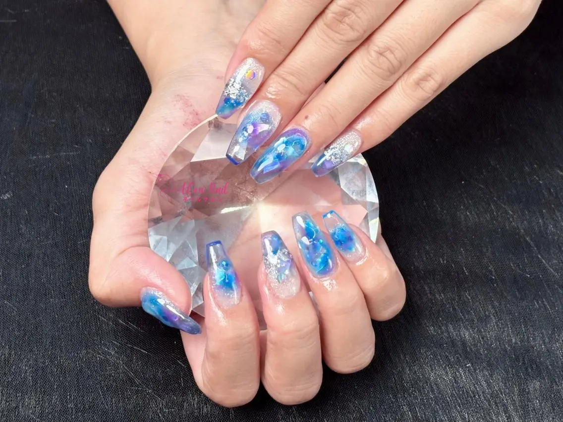 ネイル 桜ネイル 長さ出し フラワーネイル フレンチネイル ジェルネイル ハンドネイル ACon NailSalonのネイルデザイン
