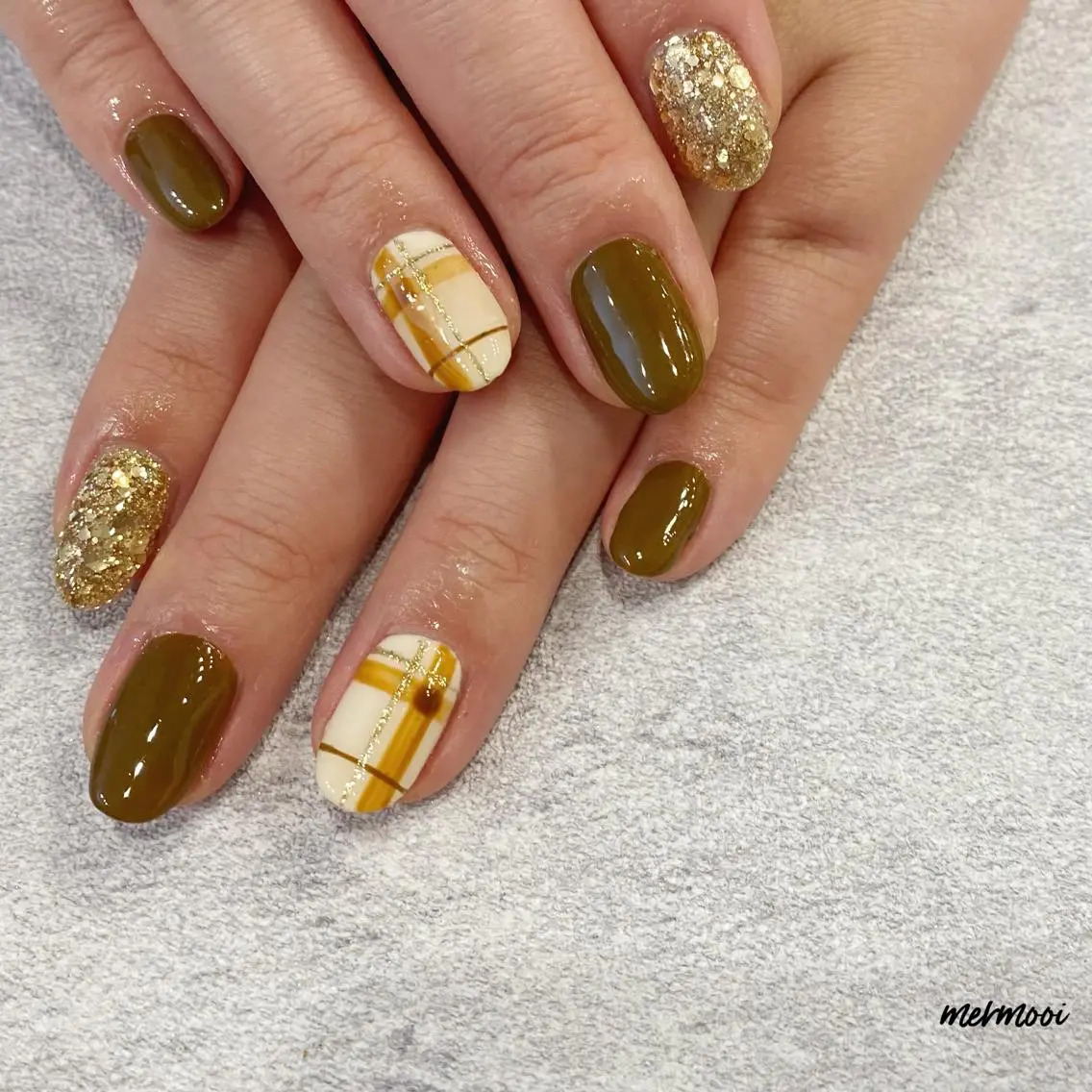 ネイル ブラウン ジェルネイル ワンカラーネイル mermooi nailのネイルデザイン