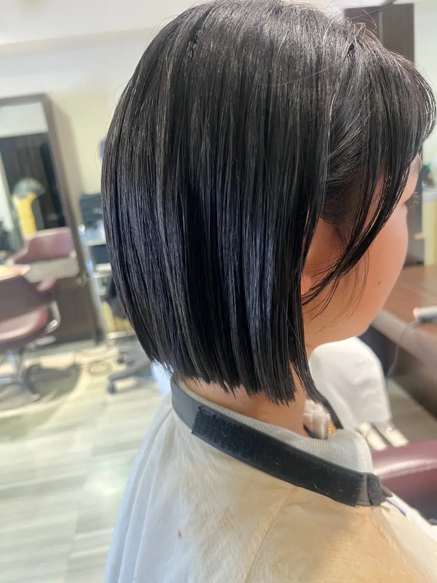 ミディアム 【南草津】髪質改善 ヘナカラー&縮毛矯正のヘアスタイル
