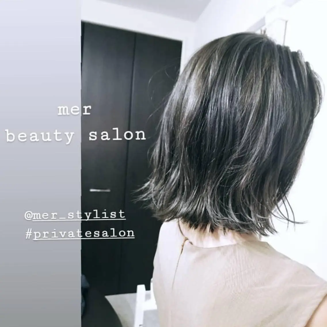 ミディアム ヘアアレンジ カラー ハイライトカラー パープルカラー シルバー ハイライト See by merの眉毛・アイブロウイメージ