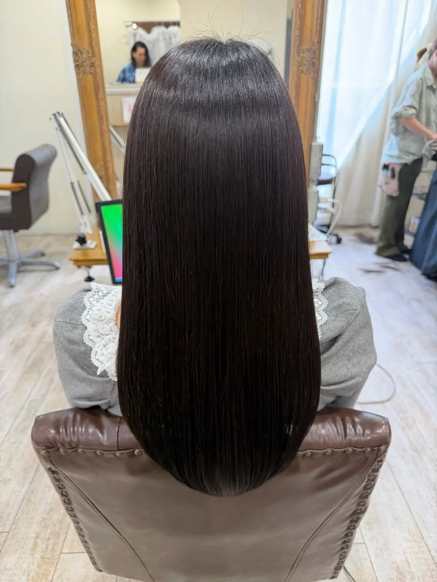 ロング カラー 髪質改善 レイヤーカット ロング カット ヘアカラー 縮毛矯正 トリートメント 新越谷noble店長 松本拓也▶◀*.のヘアスタイル