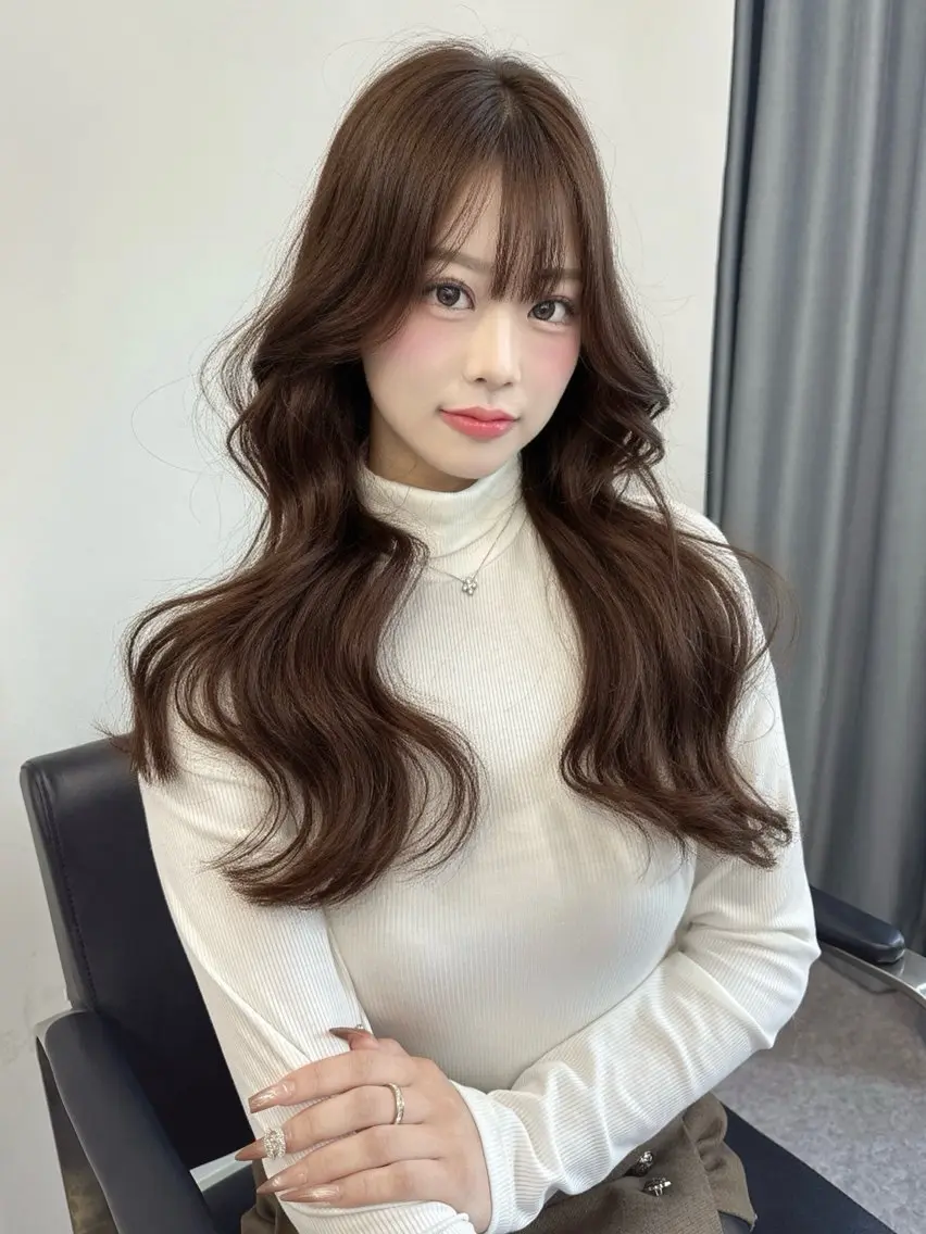 ロング ボブ ハイライト 髪質改善 YUI/透明感 /艶カラーのヘアスタイル
